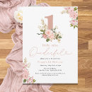 Search for floral 1st birthday invitations Summer