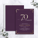 Search for purple 70th birthday invitations Typography