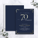 Search for blue 70th birthday invitations Typography