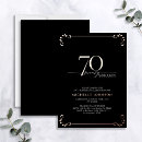 Search for black gold 70th birthday invitations Calligraphy