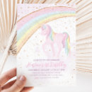 Search for girls unicorn birthday invitations Rainbow unicorn party