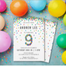 Search for 9 year old boy birthday invitations 9th birthday party