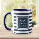 Search for navy blue and white stripes mugs Initials