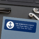 Search for nautical rope return address labels Navy blue