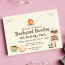 Search for backyard camping birthday invitations Backyard bonfire party