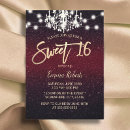 Search for chandelier sweet 16 invitations Elegant
