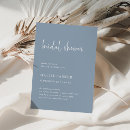 Search for minimalist bridal shower invitations Dusty blue