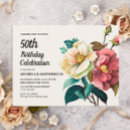 Search for red roses 50th birthday invitations Botanical