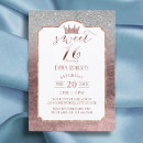 Search for crown sweet 16 invitations Glitter