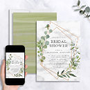 Search for eucalyptus geometric bridal shower invitations Modern