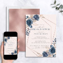 Search for navy blue gold bridal shower invitations Geometric