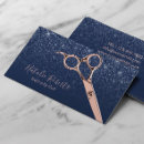 Search for navy and rose gold business cards Hair stylist