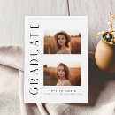 Search for 3 photo graduation invitations Black and white