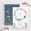 Search for under the sea 2nd birthday invitations Ocean animals