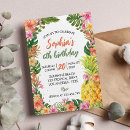 Search for palm leaves birthday invitations Hawaiian luau