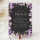 Search for purple and black baby shower invitations Botanical