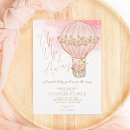 Search for hot air balloon baby shower invitations Pink