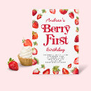 Search for strawberry birthday invitations Cute