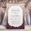 Search for red rose graduation invitations Burgundy