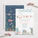 Search for whale baby girl shower invitations Ocean animals