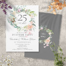 Search for elegant flower 25th anniversary invitations Vow renewal
