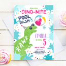 Search for dinosaur pool party invitations Splish splash