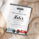 Search for blue race car invitations Race on over