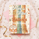 Search for five is a vibe birthday invitations Pink