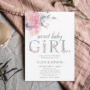 Search for script baby girl shower invitations Rustic