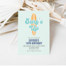 Search for surfboard birthday invitations Blue