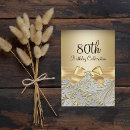 Search for womans 80th birthday invitations Gold