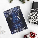 Search for navy blue christmas invitations Snowflakes