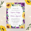 Search for rustic purple sunflower wedding invitations Boho