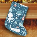 Search for navy blue and white christmas stockings For kids