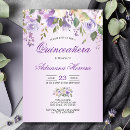 Search for lilac lavender purple quinceanera invitations Watercolor