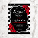 Search for red black white bridal shower invitations Roses