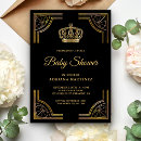 Search for black gold prince baby shower invitations Elegant