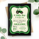 Search for green tractor baby shower invitations Modern