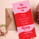 Search for neon pink wedding invitations Retro