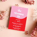 Search for neon pink wedding invitations Retro