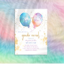 Search for pink blue balloon gender reveal invitations Gold