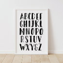 Search for black white wall nursery posters Alphabet