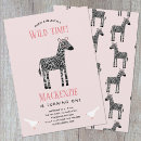 Search for pink safari birthday invitations Zebra
