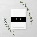 Search for wedding invitation belly bands Black and white