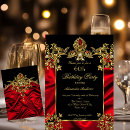 Search for red and gold 60th birthday invitations Black