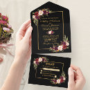 Search for red black and gold invitations Watercolor burgundy floral