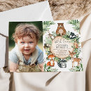 Search for woodland animals 1st birthday invitations Wild one