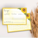 Search for sunflower recipe cards Rustic