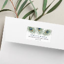 Search for peacock feather return address labels Watercolor