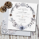 Search for winter wreath wedding invitations Dusty blue